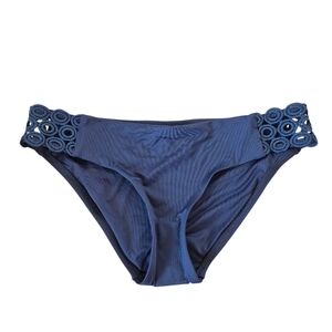 Becca Crochet Sides Bikini Bottom Hipster Blue